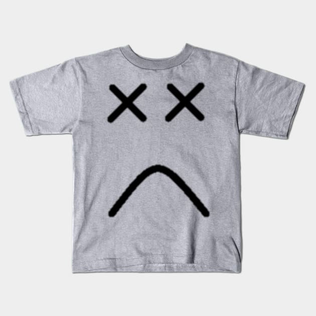 Frowny Dead Face Kids T-Shirt by SHappe